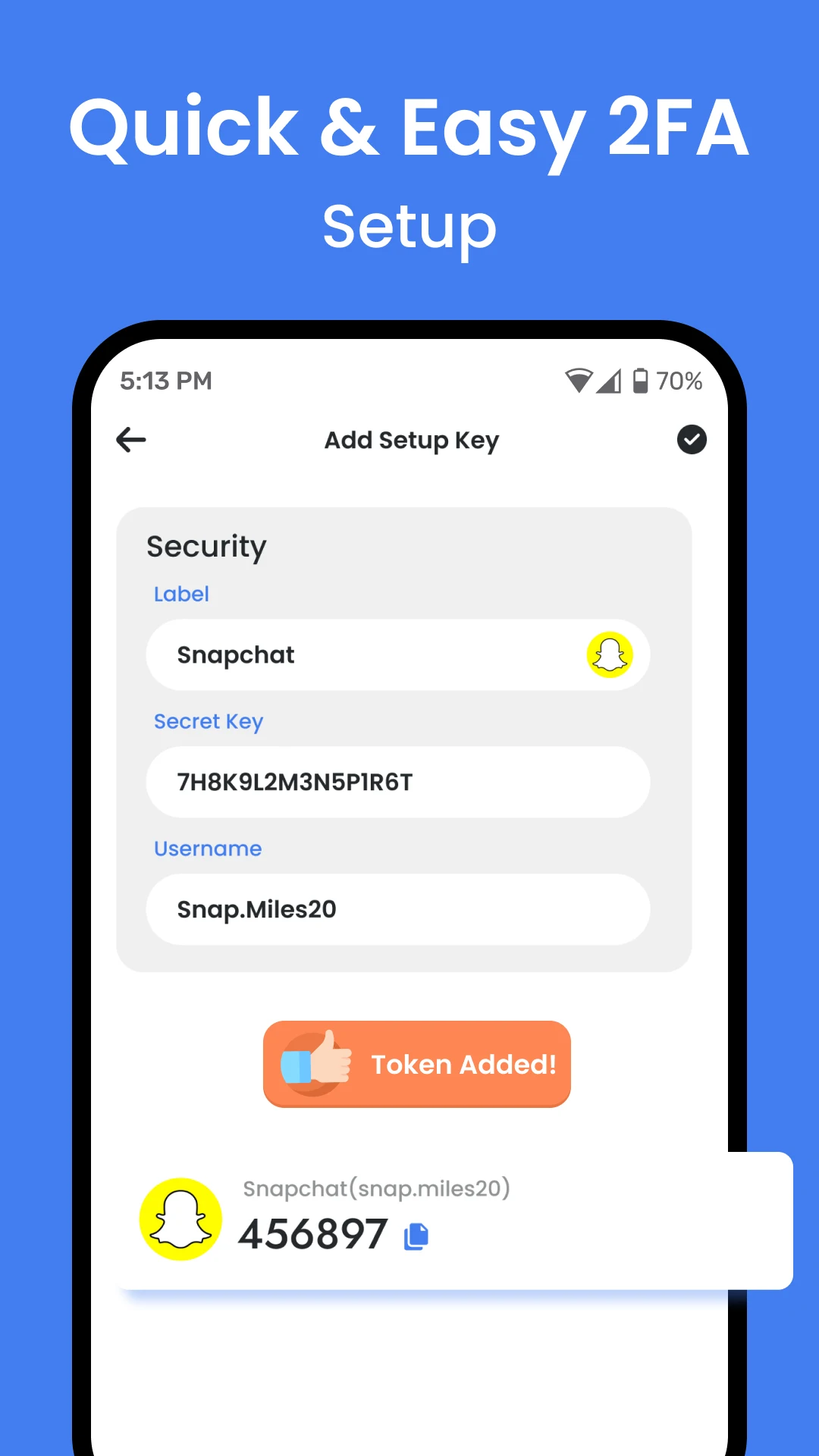 Authenticator App screenshot